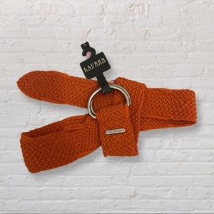 Ralph Lauren Woven Orange Belt with Silver Rings